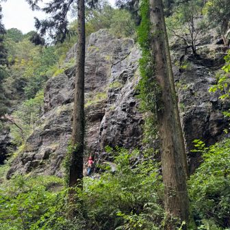 古賀志山のクライミングスポット不動滝。
クライマーさんが濡れた岩場をリードで登って、メチャ格好良かった。自分がリードをするようになって凄さが見に染みて分かるようになりた。
ちなみにガイドさん曰く古賀志山の岩場の難易度は高いそう。