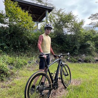 先に上がってた相方さん
自転車で上がった証拠写真🤭