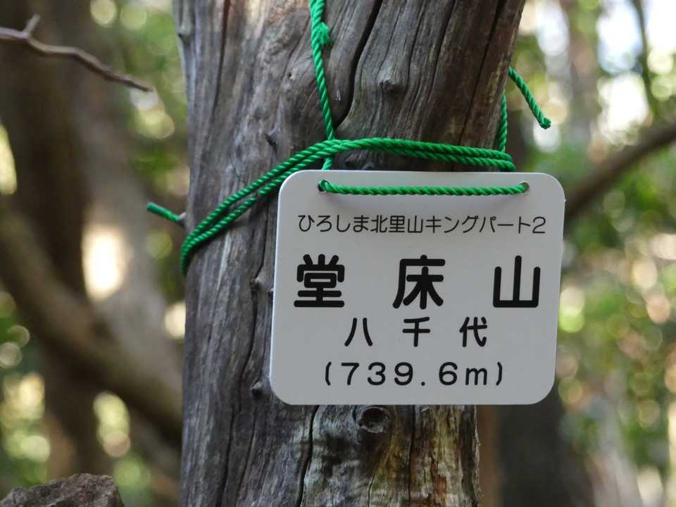 堂床山山頂プレート
ひろしま北里山キングパート2 ⑦座目