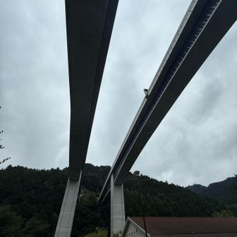 高速の下を通って
