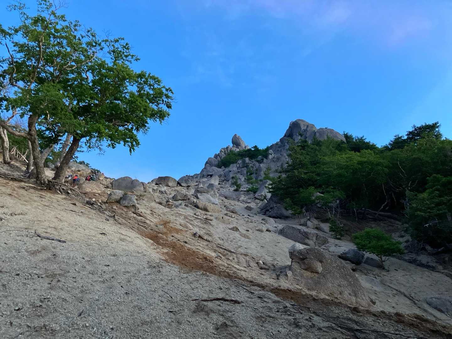 夜叉神峠登山口-夜叉神峠-杖立峠-薬師岳-観音岳-地蔵岳- 縦走コースの写真