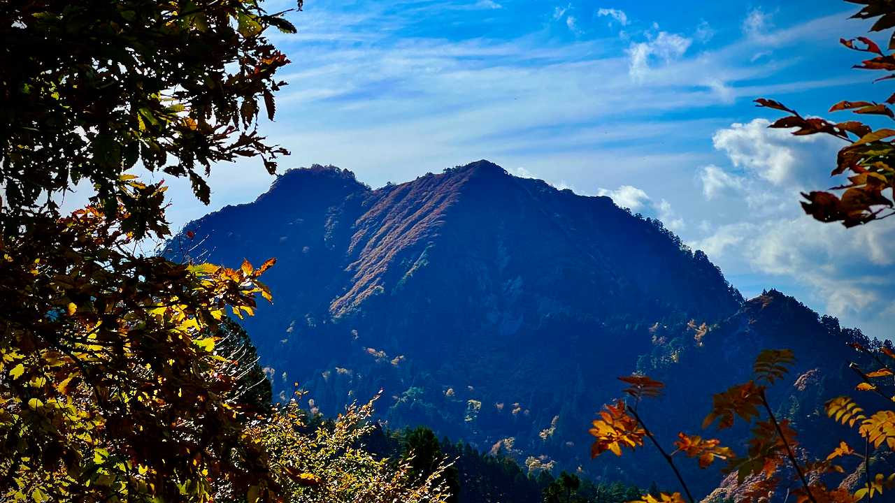 俎倉山（857メートル）。倉見平へ下ってからの一枚。昨年11月下旬に登ったっけ...。山頂と天狗の庭がよく見える。
