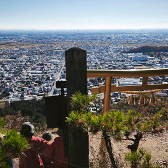金色の鳥居がある野一色権現山の山頂