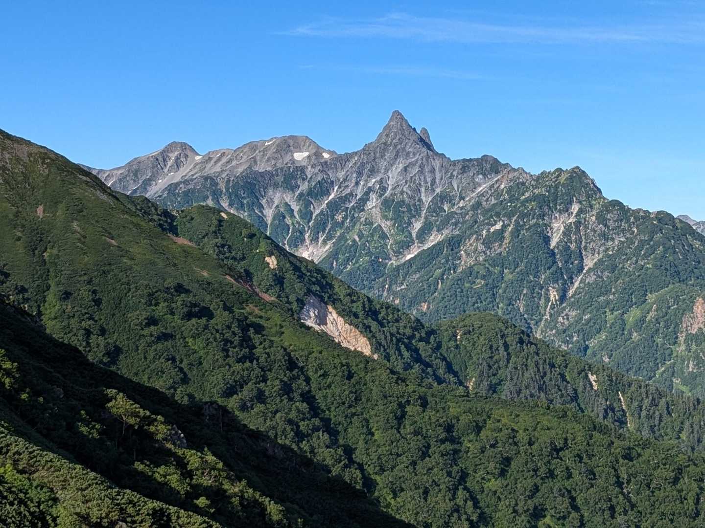 左側は槍ヶ岳