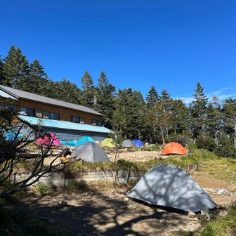 三伏小屋のテン場は10張りほどでした