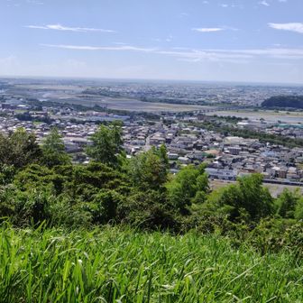 白岩寺山から大井川の河口、吉田町の方向、駿河湾