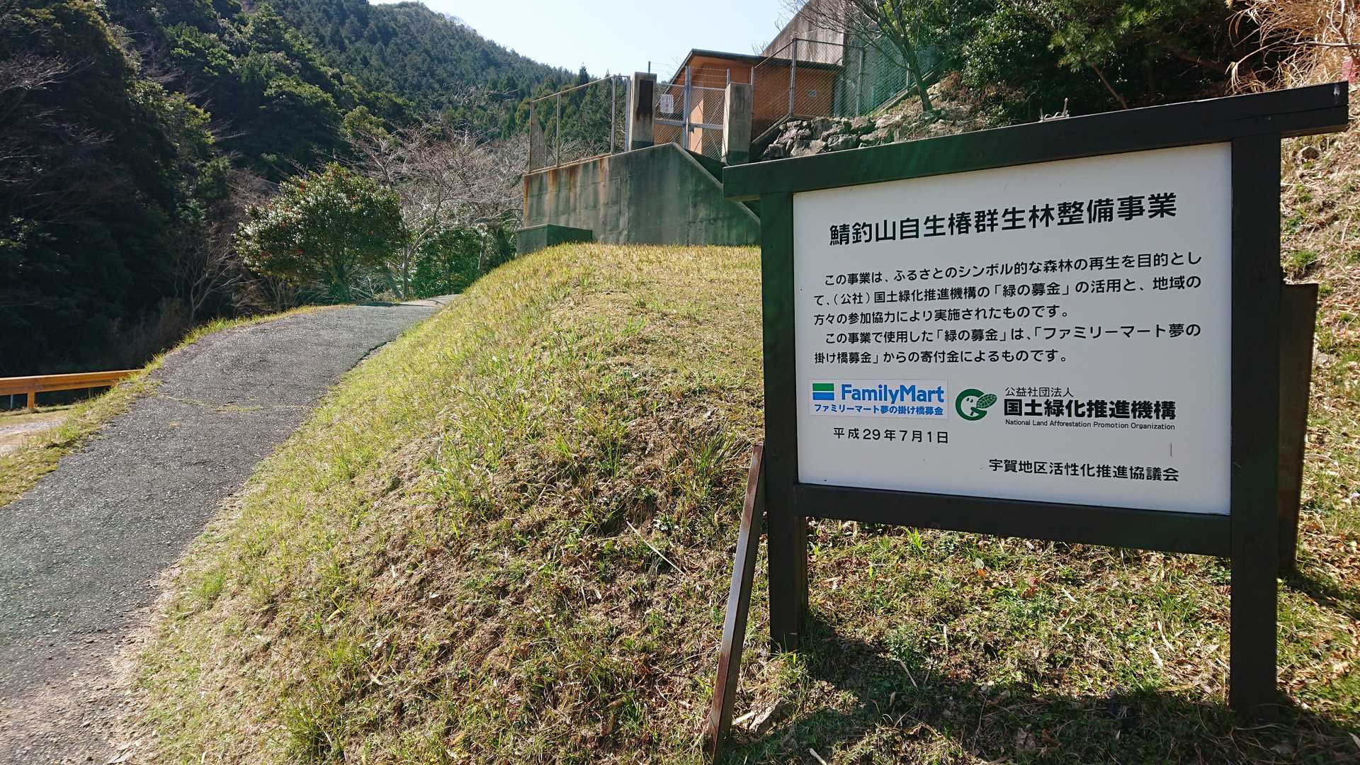 このコンクリ舗装から上がっていきます。この先階段あり～