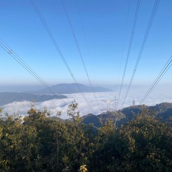 音羽山山頂から北方向の景色。
滋賀県側は見事な雲海、ラッキーでした！