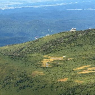 あれが八甲田ロープウェイの山頂公園駅かな…

・風速が25ｍ/ｓ以上の時、また荒天時には運休となります。
・毎年11月上旬に機械整備・点検のための作業運休があります。
・大型・小型問わず、ペット同伴のご乗車はお断りしております。
・往復料金　大人2,500円

だそうです。


山頂公園駅の近くに最後のピークがあるので頂きに参ります。