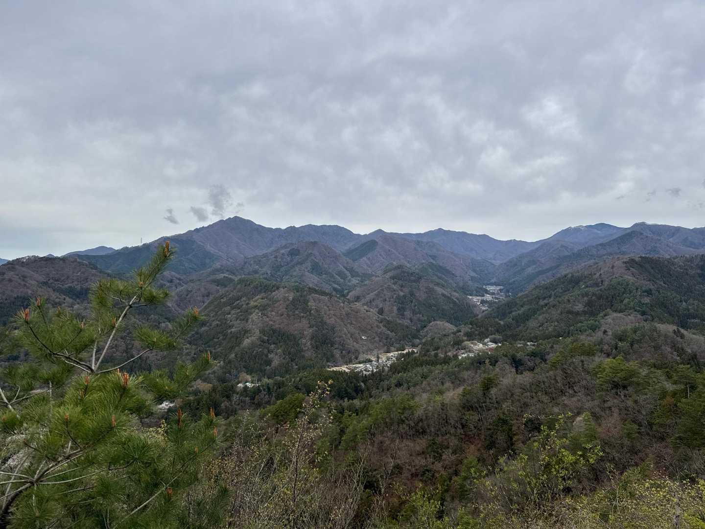 滝子山から大蔵高丸にかけての山並み。この稜線も歩きにいかないとな。