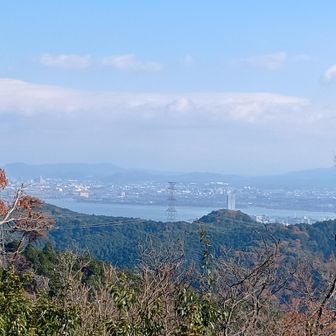 この高度(低)で琵琶湖が見えるんだ..