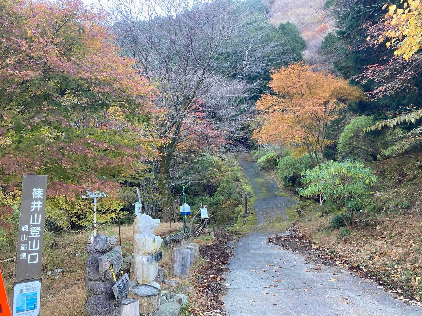 先ずはアスファルトの林道を！
紅葉まだ楽しめます🍁✌️