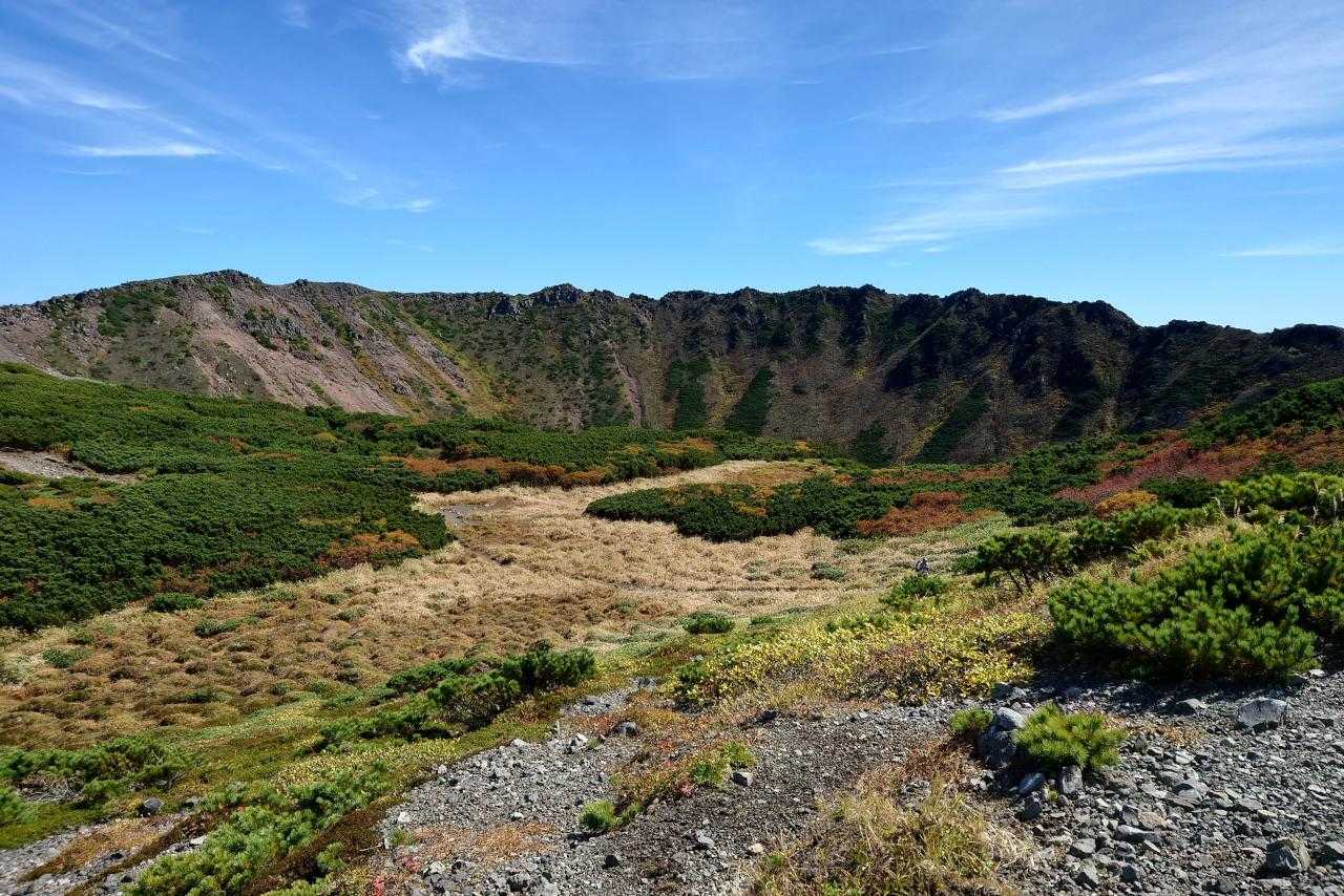 下山前、羊蹄山山頂部の最後の眺望
