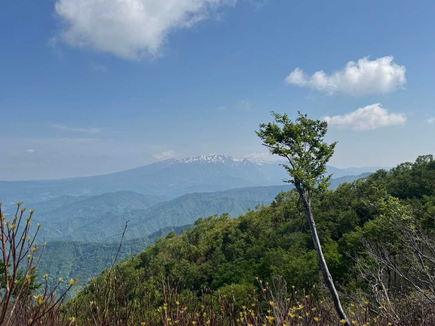 守門岳、粟ヶ岳方面。