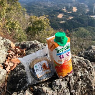 ここまで1度も水分補給せずに来れました。
🍙食べて、🍹をゴクリ。美味い！😋
食べながら、せきデジスタをアクセス。