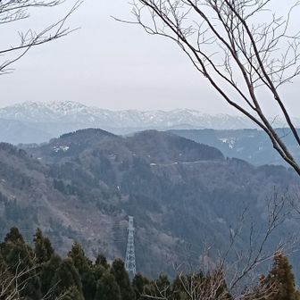 少し下った林道の見晴らしの良いところ。