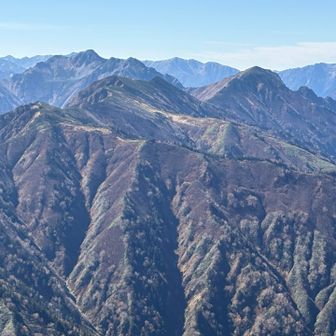 岩小屋沢岳、鳴沢岳、赤沢岳、スバリ岳から針ノ木岳まで、針ノ木サーキットの山々
