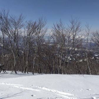 雪が少なくて山頂の眺望はイマイチ
