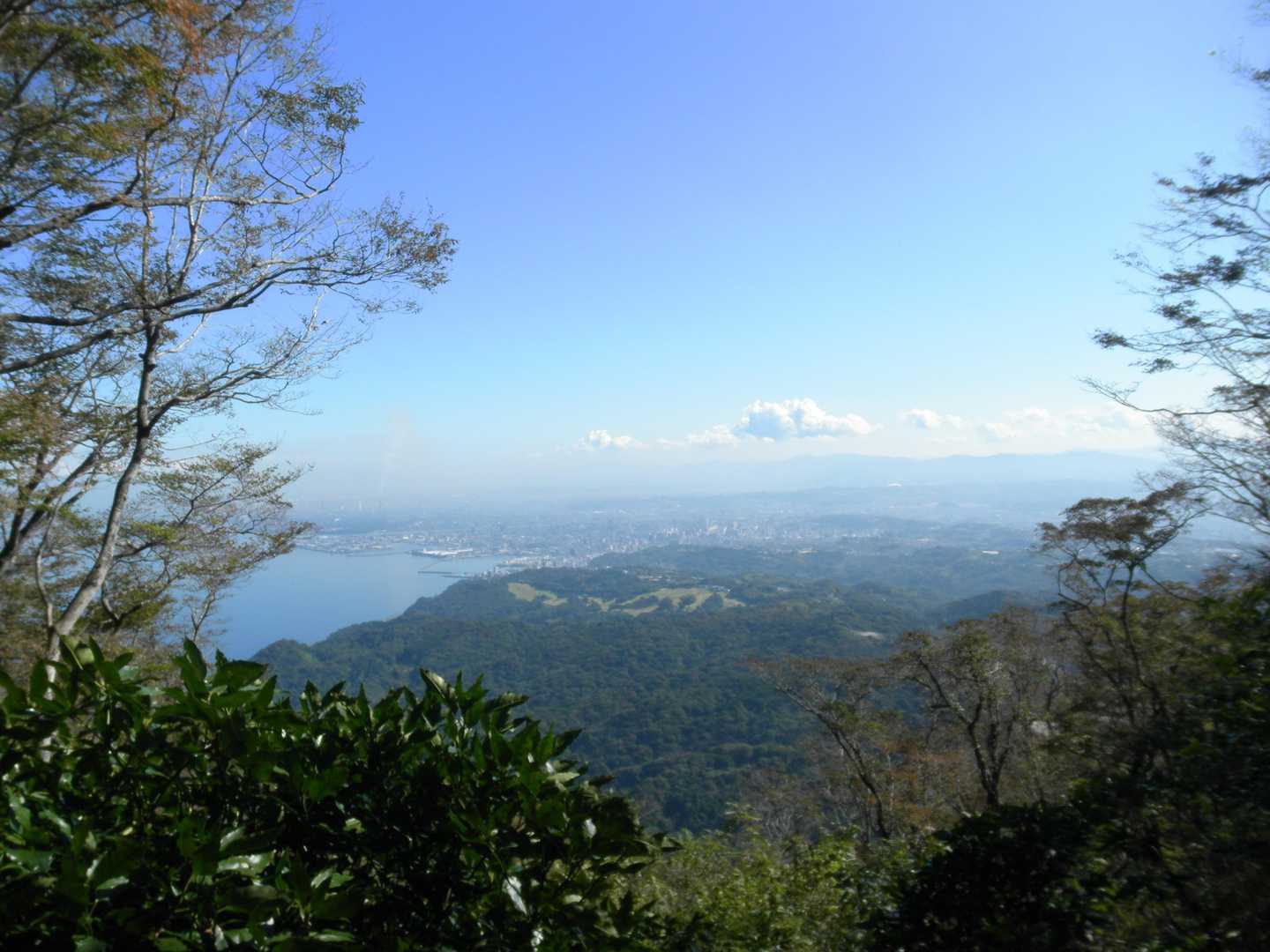 登山道から大分市の市街地