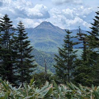 山頂より草津白根山が一際目立つ
2578ｍは関東以北最高標高