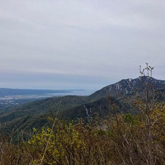雪の残る　金北山