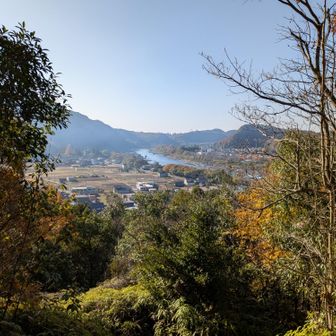 日本モンキーパークの観覧車（中奥）が見える。南。愛知県犬山市栗栖野口方面