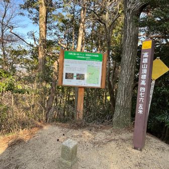 高雄山 山頂標識
特に眺望はない。