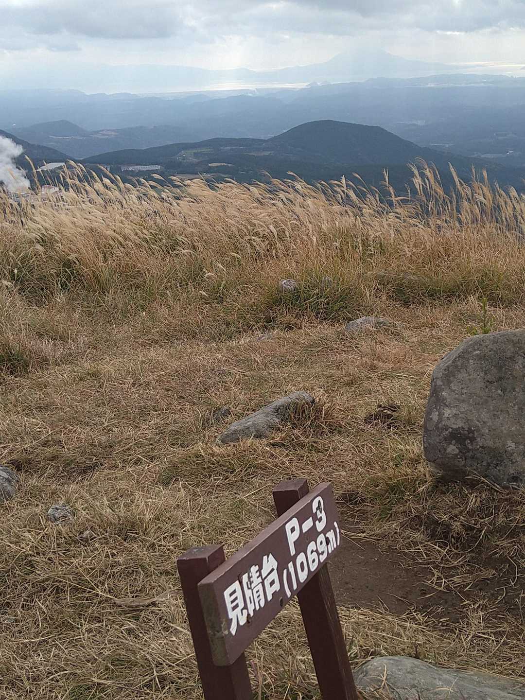 見晴台から錦江湾に浮かぶ桜島を望む😘