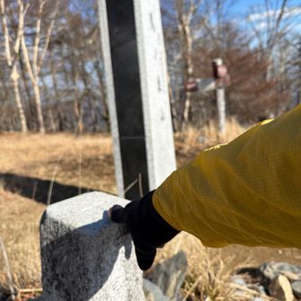 鷹ノ巣山山頂三角点タッチ