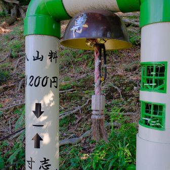 ここで、高校生以上は1人200円払います💰
200円×2人を入れると、チャリンとパイプに響きました。いったいこのお金は、どこに落ちていったのか？？下を見てもよくわからず、、

あとでわかったのですが、ここを通らなければ、入場料はいらないみたい。たぶん。1番山頂に近いと言えば、近いけど。