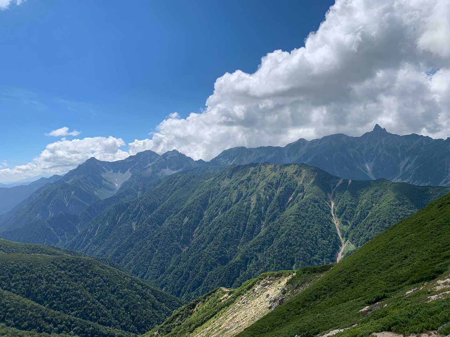 大下りノ頭-大天井岳-常念乗越 縦走コースの写真
