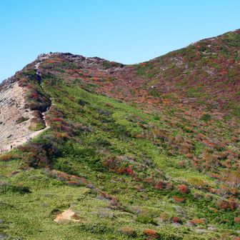 1900m峰方面に行く登山道
朝日岳のピーク取れていないと思ってもう一度山頂へ⛰️
朝日岳２往復したので1900m峰は諦めます😭