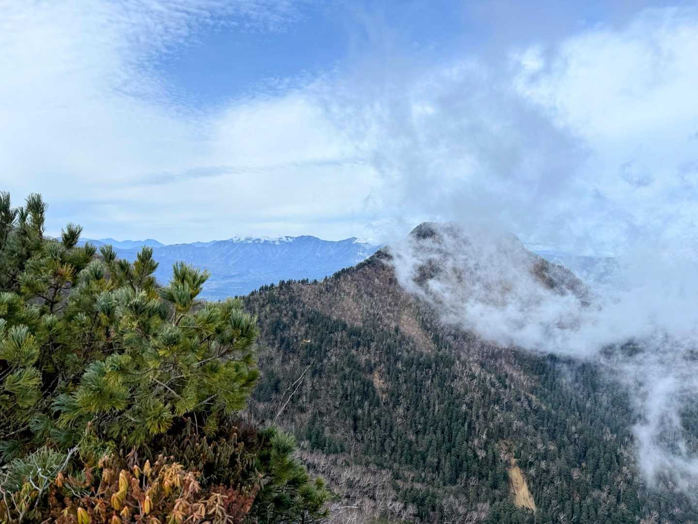 ピリベツ岳の奥に表大雪の山々⛰️
