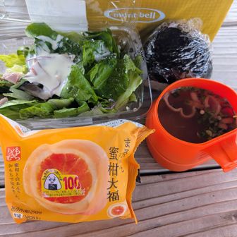 ようやくランチタイム🎶😋
もう夕方だけど...🤣
キャンプ⛺️の方がチラホラ👀
こんなに素敵な景色が見れる場所でキャンプ⛺️最高ですYO✨

全身汗だく🥵だったので、味噌汁とシーザードレッシングの塩味が、タマランです😋