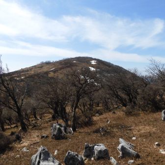 藤原岳を横に見ながら