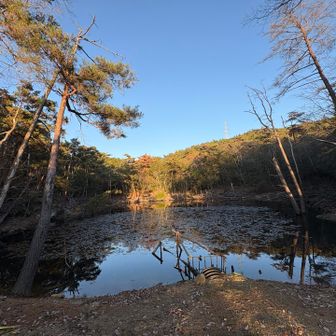 夕日に照らされるささらが池を後に、さあ帰りましょう👋