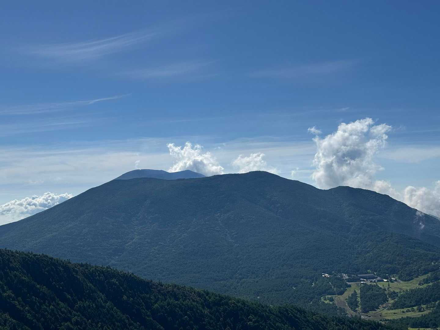 奥が浅間山、手前が黒斑山