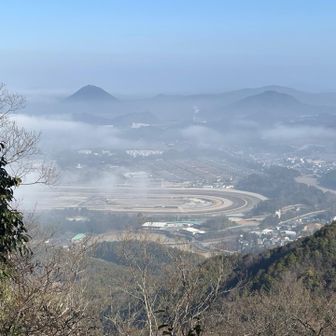 栗東トレーニングセンターの上に近江富士