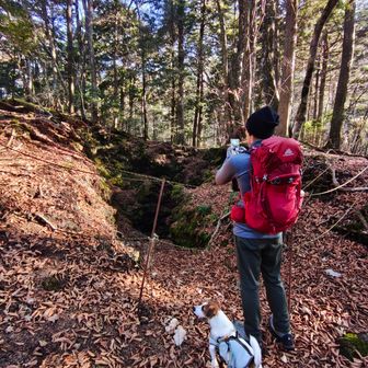 こちらからは何だか良く分からないので、右手の高い場所から覗いてみたら
