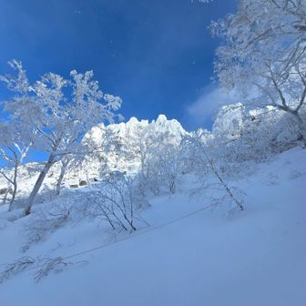 本峰見えた🙋
ここから急
硬いところもあるから
アイゼンつけたよ✌️