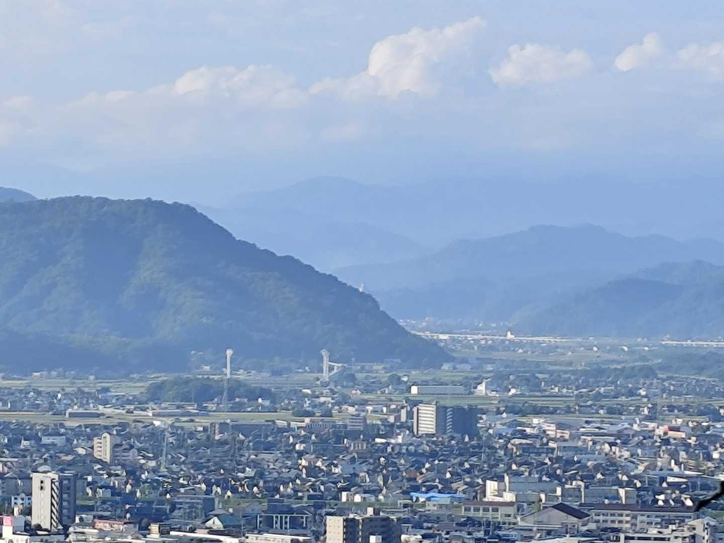 遠目で河原城が見える🏯