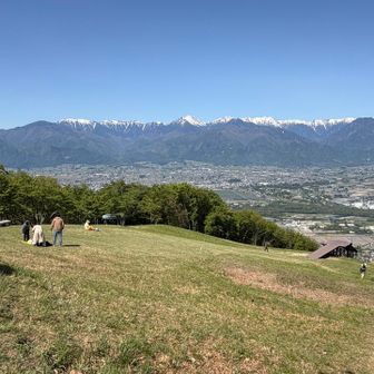 長峰山山頂から
安曇野と常念岳🗻