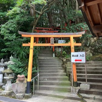 神殿横の登山口の鳥居。
