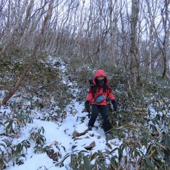 ほとんど転ばずに急坂の下山、