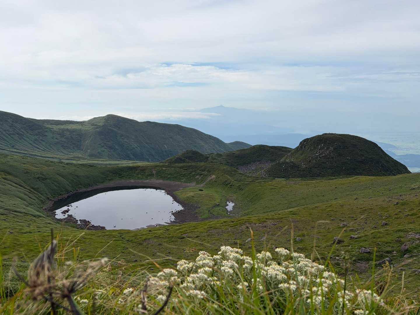 鳥海湖　月山⛰️見えましたー！