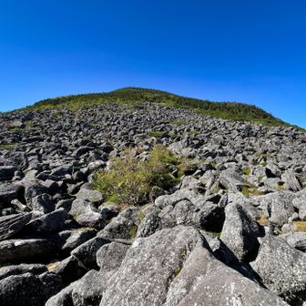 編笠山から岩の上を飛び跳ねるように歩いて下るのが面白かった。