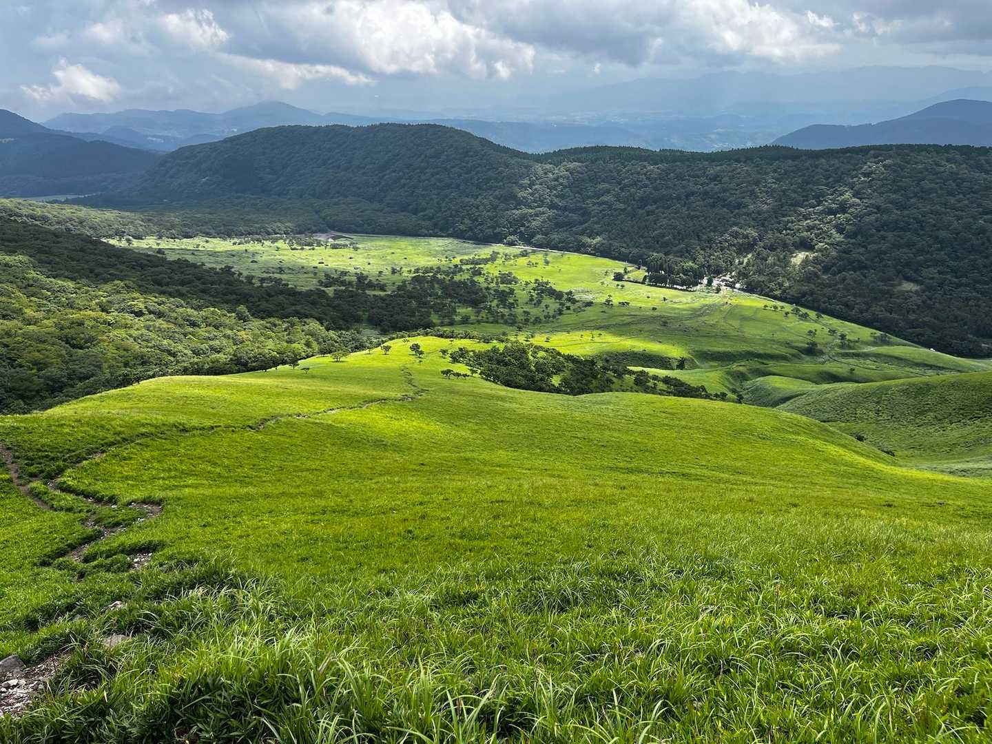 由布登山口バス停-正面登山口-飯盛ヶ城 往復コースの写真