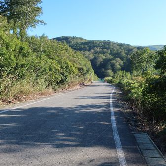 最初は道路歩き