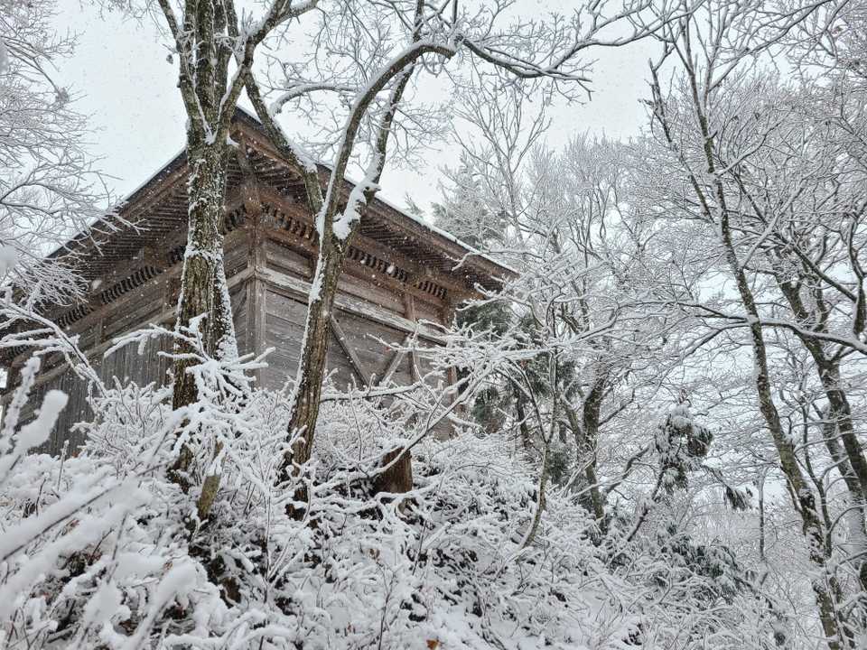 山頂神社が見えてきた