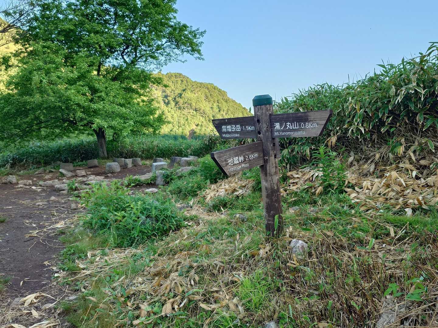 烏帽子岳と湯ノ丸山の分岐点。